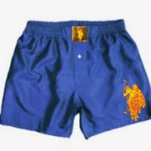 U.S. Polo Assn. BOXER SHORTS SIZE LARGE BLUE W/LOGO 100% COTTON NWOT